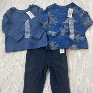Old Navy Blue Dinosaur Kids Set